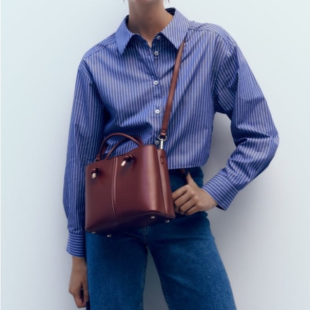 Zara City Bag in Burgundy Red